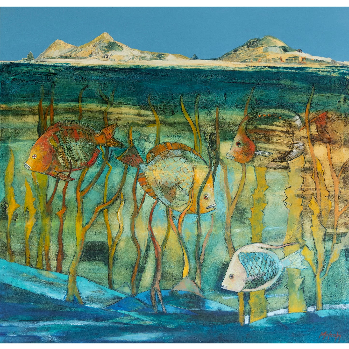 Original Painting by Rob Malcolm "Yallingup Lagoon" 95cm x 95cm