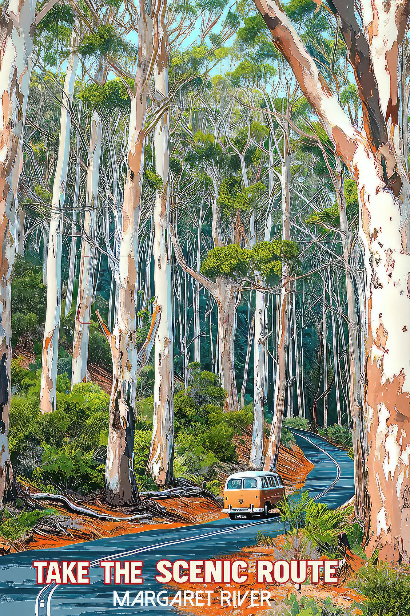 Limited Edition Art Print By Rob Malcolm "Take the Scenic Route Margaert River"  500 x 700