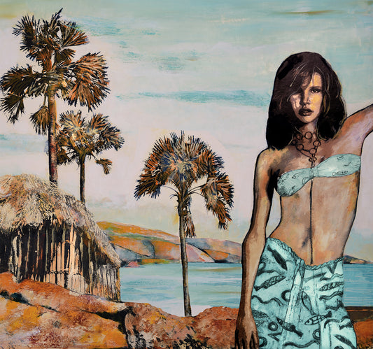 Limited Edition Art Print By Rob Malcolm "Island Girl" 60cm x 60cm