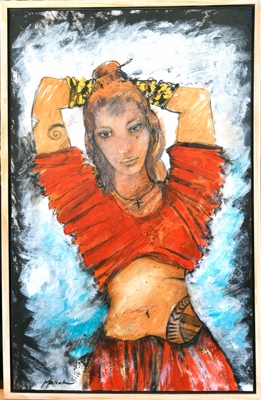 Original Painting by Rob Malcolm "Moroccan Dancer" 400 cm w x 630h